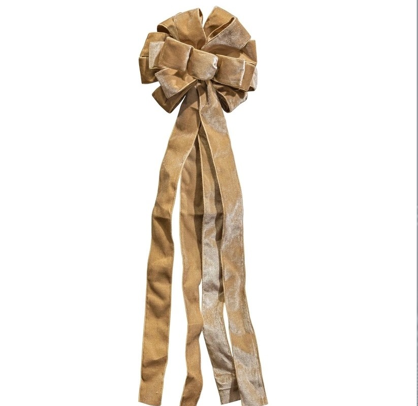 Бант текстильный подарочный Magic Time золотистый