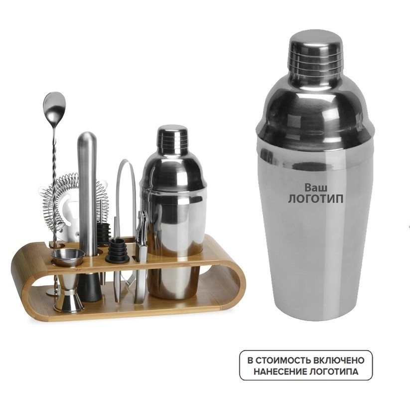 Подарочный набор для коктелей Bartender с индивидуальной гравировкой (8 штук в упаковке)